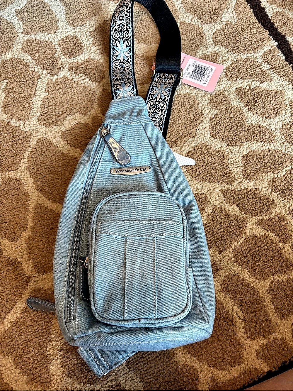 Stone Mountain acid denim sling